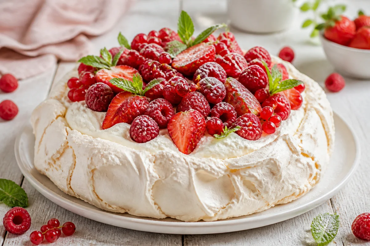 recette pavlova fruits rouges