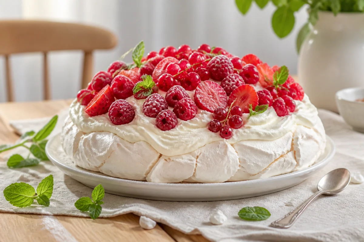 recette pavlova fruits rouges